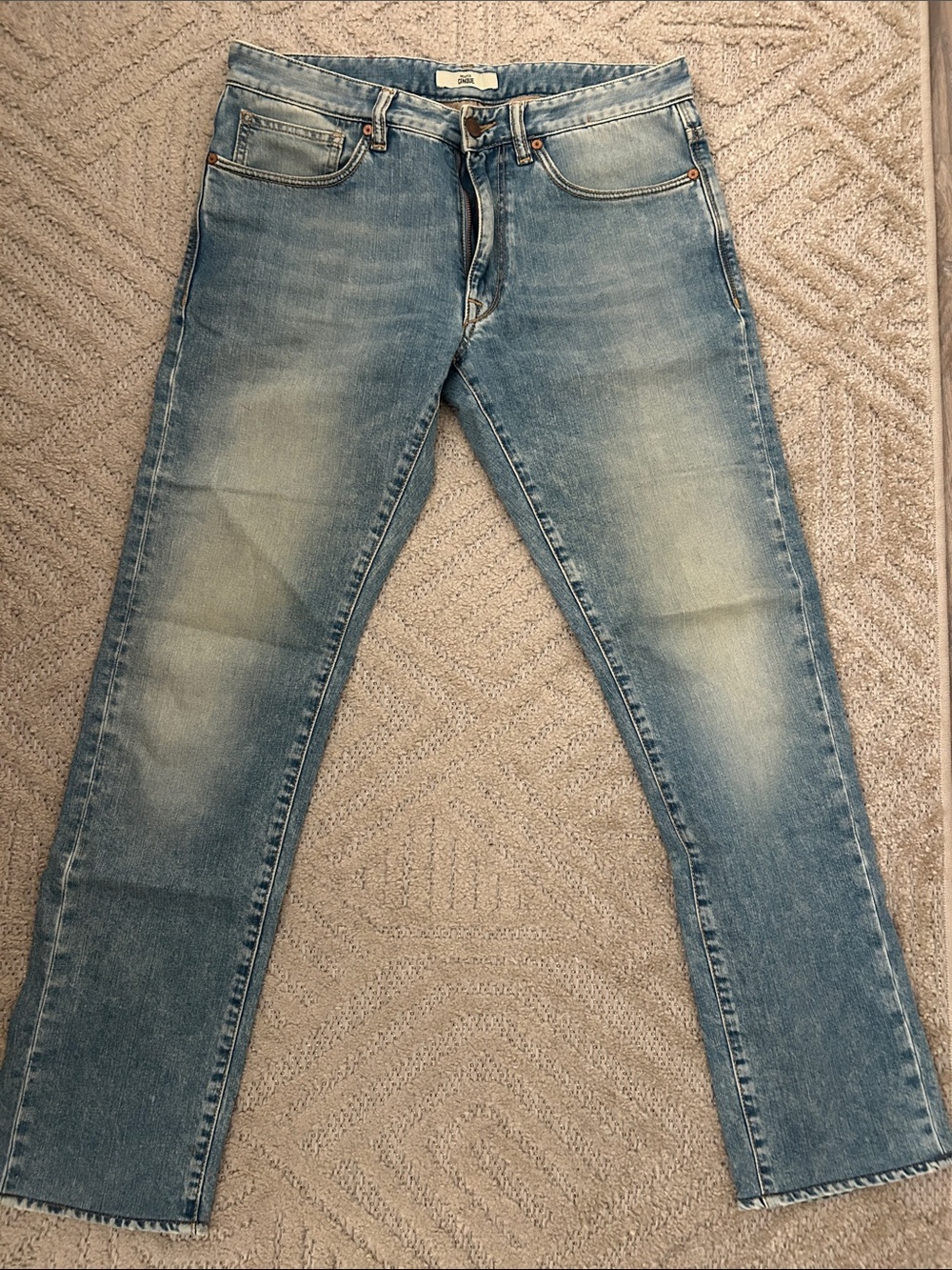 Incotex Cinque Sky Slim Light Blue Washed Slim Straight Jeans